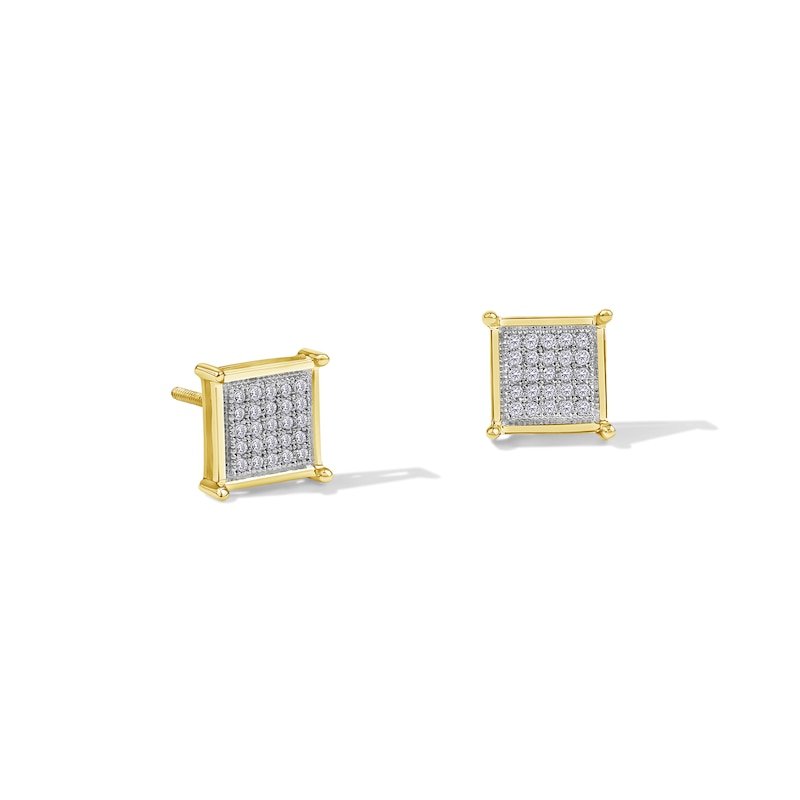 1/6 CT. T.W. Princess-Cut Multi-Diamond Stud Earrings in 10K Gold