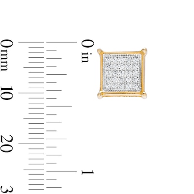 Sterling Silver 1/6 CT. T.W. Multi-Diamond Square Studs