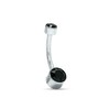 Thumbnail Image 0 of 014 Gauge 6mm Black Crystal Belly Button Ring in Titanium