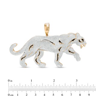 1/2 CT. T.W. Diamond Panther Necklace Charm in Sterling Silver with 14K Gold Plate