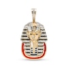 Thumbnail Image 0 of 1/5 CT. T.W. Diamond Red and Black Ceramic Pharaoh Necklace Charm in Sterling Silver with 14K Gold Plate