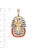Thumbnail Image 1 of 1/5 CT. T.W. Diamond Red and Black Ceramic Pharaoh Necklace Charm in Sterling Silver with 14K Gold Plate