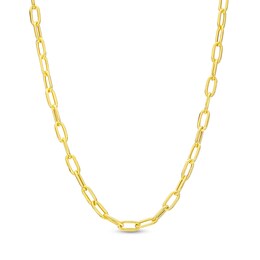 Made in Italy 2.2mm Diamond-Cut Paperclip Chain Necklace in 10K Semi-Solid Gold - 16&quot;