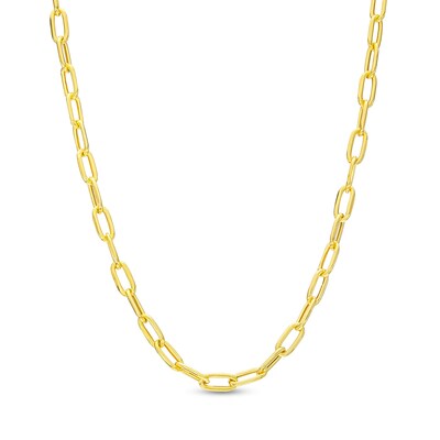 Made in Italy 2.2mm Diamond-Cut Paper Clip Chain Necklace in 10K Semi-Solid Gold - 16"