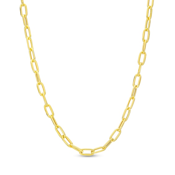 Made in Italy 2.2mm Diamond-Cut Paper Clip Chain Necklace in 10K Semi-Solid Gold - 16"