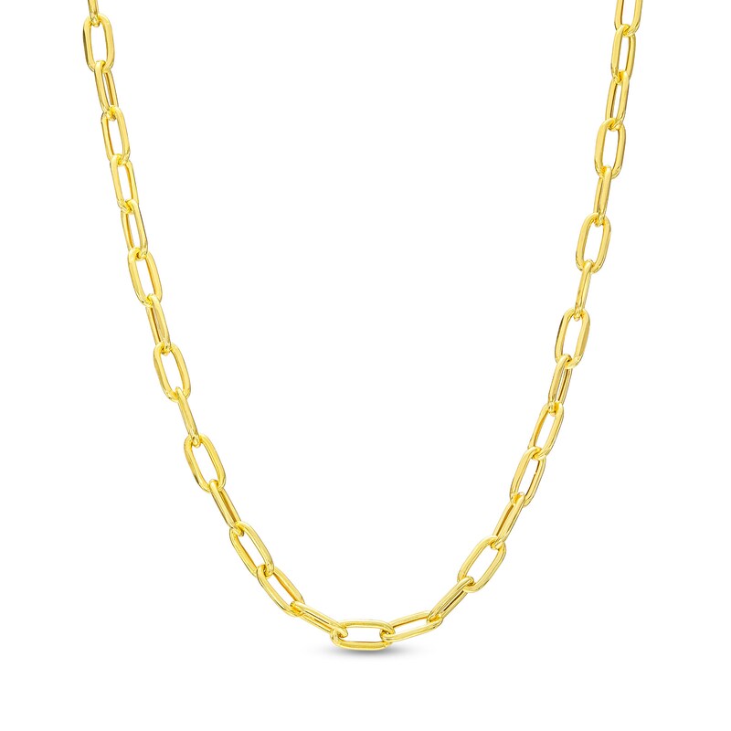 Main Image 1 of Made in Italy 2.2mm Diamond-Cut Paper Clip Chain Necklace in 10K Semi-Solid Gold - 16"