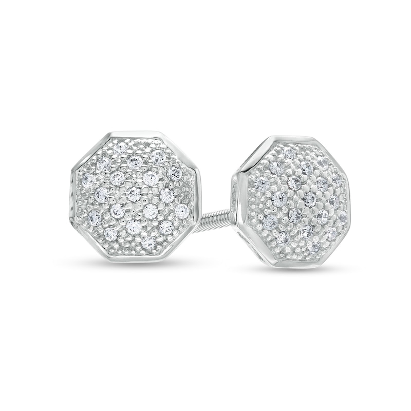 1/10 CT. T.W. Octagonal Multi-Diamond Stud Earrings in Sterling Silver