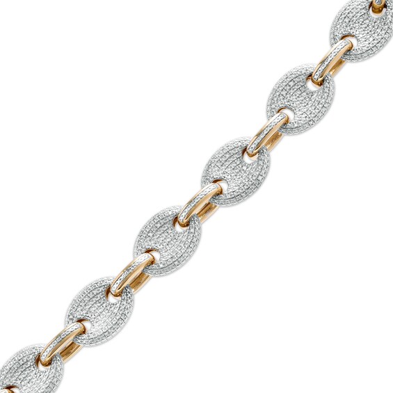 Men's 1/3 CT. T.W. Diamond Curb Chain Bracelet in Sterling Silver - 8.5