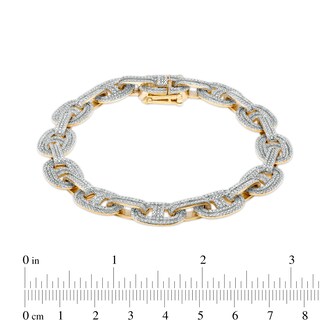 1 CT. T.W. Diamond Mariner Link Chain Bracelet in Sterling Silver with 14K Gold Plate – 8.5"