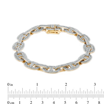 1 CT. T.W. Diamond Mariner Link Chain Bracelet in Sterling Silver with 14K Gold Plate – 8.5"