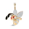 Thumbnail Image 1 of 1/4 CT. T.W. Diamond Black and Red Ceramic Angry Hornet Necklace Charm in Sterling Silver with 14K Gold Plate