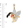 Thumbnail Image 2 of 1/4 CT. T.W. Diamond Black and Red Ceramic Angry Hornet Necklace Charm in Sterling Silver with 14K Gold Plate
