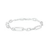 Thumbnail Image 1 of Made in Italy Paper Clip Chain Bracelet in Hollow Sterling Silver - 8"