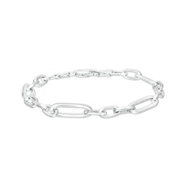 Made in Italy Paperclip Chain Bracelet in Hollow Sterling Silver - 8&quot;