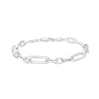 Made in Italy Paper Clip Chain Bracelet in Hollow Sterling Silver - 8"