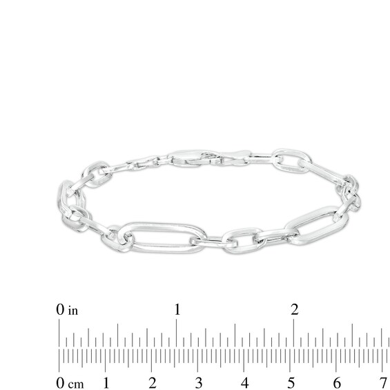 Made in Italy Paper Clip Chain Bracelet in Hollow Sterling Silver - 8"