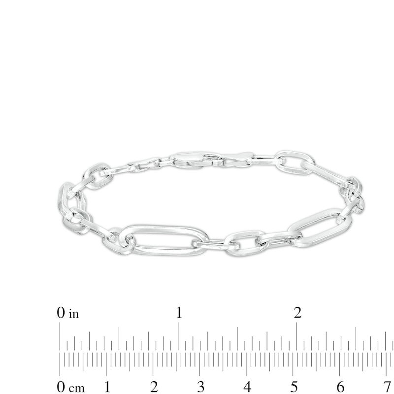 Main Image 2 of Made in Italy Paper Clip Chain Bracelet in Hollow Sterling Silver - 8"