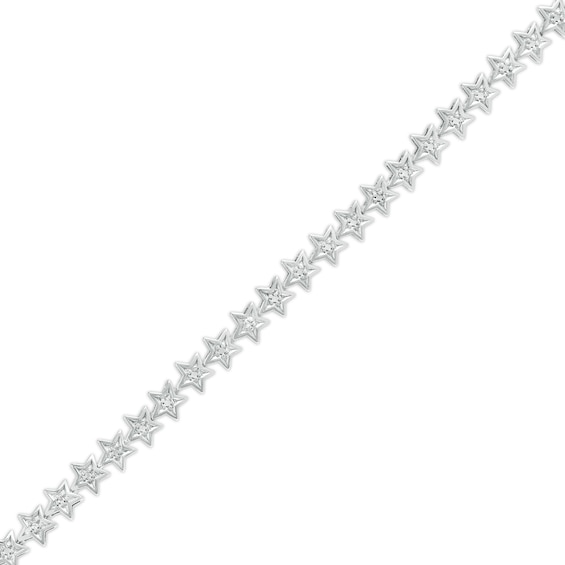 Diamond Accent Star Link Tennis Bracelet in Sterling Silver – 7.25"