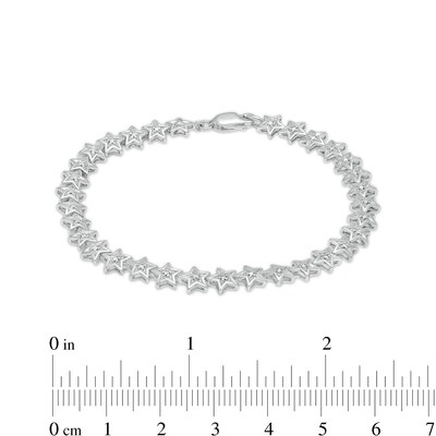 Diamond Accent Star Link Tennis Bracelet in Sterling Silver – 7.25"