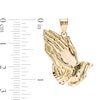 Thumbnail Image 2 of Diamond-Cut Praying Hands Necklace Charm in 10K Gold Casting Solid