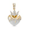 Thumbnail Image 1 of 1/5 CT. T.W. Diamond Paint Drip Crowned Puffed Heart Necklace Charm in Sterling Silver with 14K Gold Plate