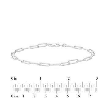 Made in Italy 4.9mm Oval Sparkle Rolo Anklet in Solid Sterling Silver - 9" + 1"