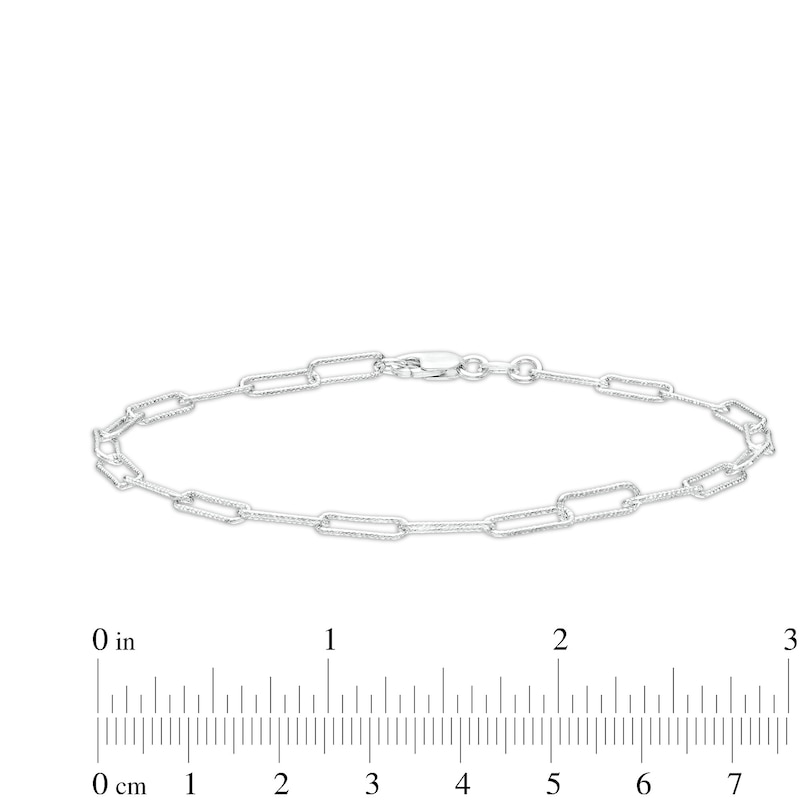 Main Image 2 of Made in Italy 4.9mm Oval Sparkle Rolo Anklet in Solid Sterling Silver - 9" + 1"