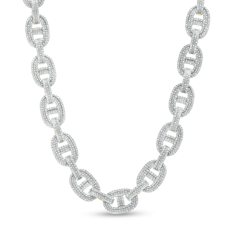 Main Image 1 of 1 CT. T.W. Diamond Mariner Link Chain Necklace in Sterling Silver with 14K Gold Plate – 22"