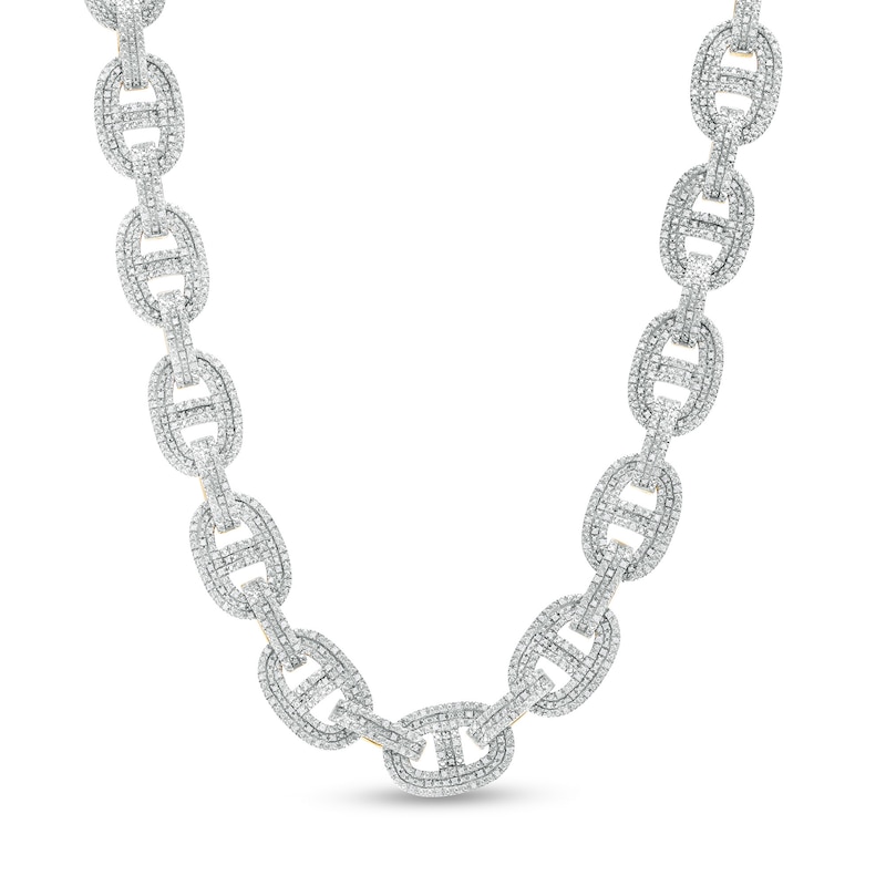 25.00 ct. t.w. Black Diamond Bead Necklace with 14kt White Gold