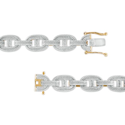 1 CT. T.W. Diamond Mariner Link Chain Necklace in Sterling Silver with 14K Gold Plate – 22"