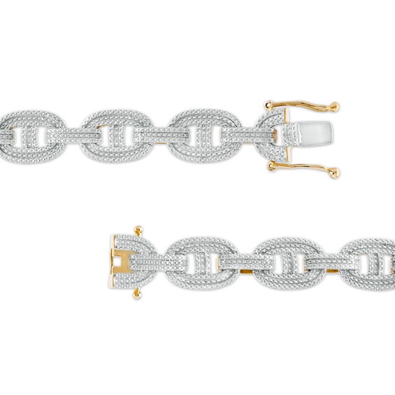 1 CT. T.W. Diamond Mariner Link Chain Necklace in Sterling Silver with 14K Gold Plate – 22"