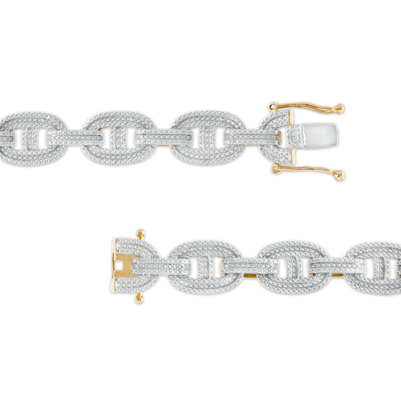 Main Image 2 of 1 CT. T.W. Diamond Mariner Link Chain Necklace in Sterling Silver with 14K Gold Plate – 22"