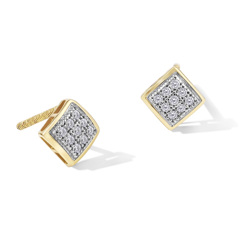 Men's 1 CT. T.W. Multi-Diamond Stud Earrings in 10K Gold