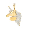 Thumbnail Image 0 of 1/5 CT. T.W. Diamond Collared Unicorn Necklace Charm in Sterling Silver with 14K Gold Plate