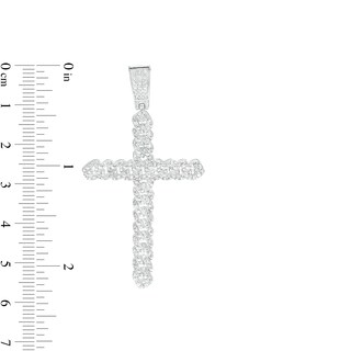 1/3 CT. T.W. Diamond Chain Cross Necklace Charm in Sterling Silver