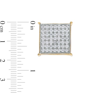1/ CT. T.W. Princess-Cut Multi-Diamond Stud Earrings in 10K Gold