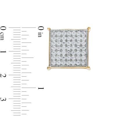 1/ CT. T.W. Princess-Cut Multi-Diamond Stud Earrings in 10K Gold