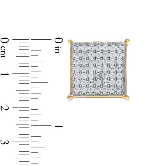 1/ CT. T.W. Princess-Cut Multi-Diamond Stud Earrings in 10K Gold