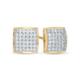 1/4 CT. T.W. Princess-Cut Multi-Diamond Stud Earrings in 10K Gold
