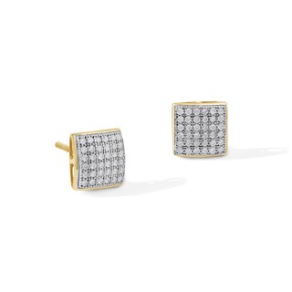 1/4 CT. T.W. Princess-Cut Multi-Diamond Stud Earrings in 10K Gold