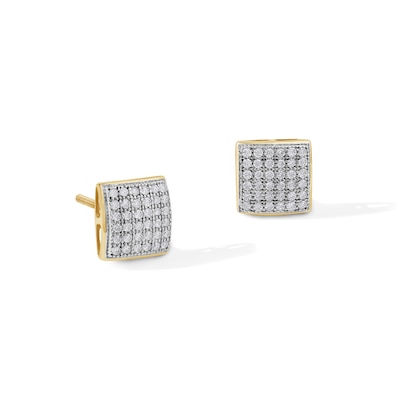 1/4 CT. T.W. Princess-Cut Multi-Diamond Stud Earrings in 10K Gold