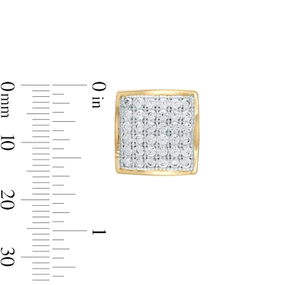 1/4 CT. T.W. Princess-Cut Multi-Diamond Stud Earrings in 10K Gold