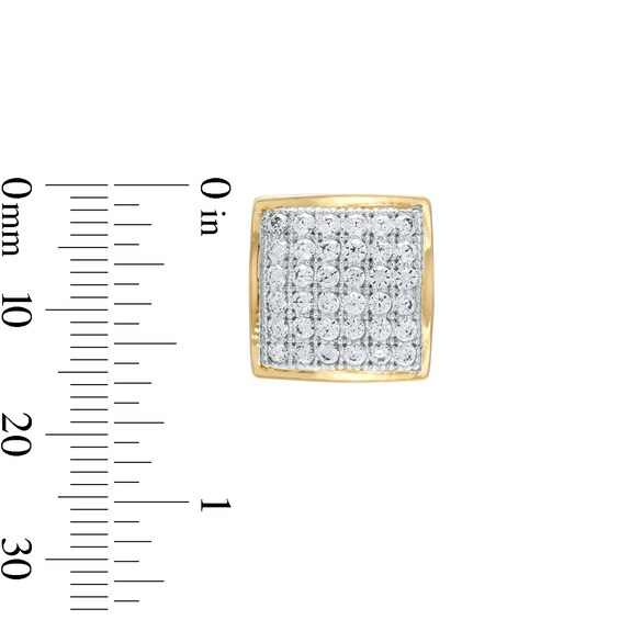 1/4 CT. T.W. Princess-Cut Multi-Diamond Stud Earrings in 10K Gold