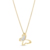 Diamond Accent Butterfly Pendant in Sterling Silver with 14K Gold Plate