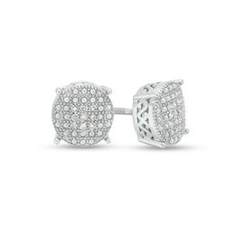 1/10 CT. T.W. Composite Diamond Circle Stud Earrings in Sterling Silver