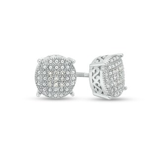 1/10 CT. T.W. Composite Diamond Circle Stud Earrings in Sterling Silver
