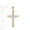 1/5 CT. T.W. Diamond Small and Large Layered Cross Necklace Charm in 10K Gold