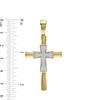 Thumbnail Image 2 of 1/5 CT. T.W. Diamond Small and Large Layered Cross Necklace Charm in 10K Gold
