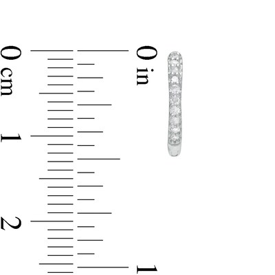 Solid Sterling Silver 1/10 CT. T.W. Diamond Hoops
