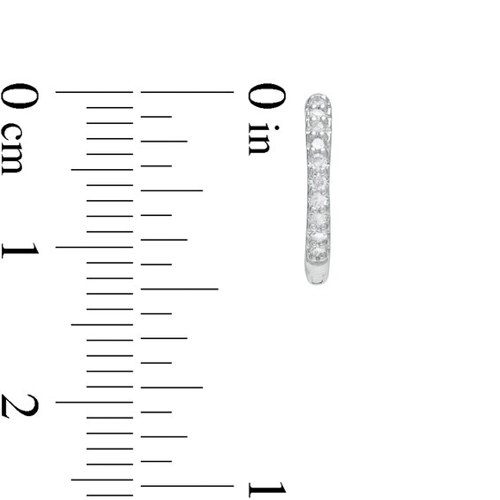 Solid Sterling Silver 1/10 CT. T.W. Diamond Hoops